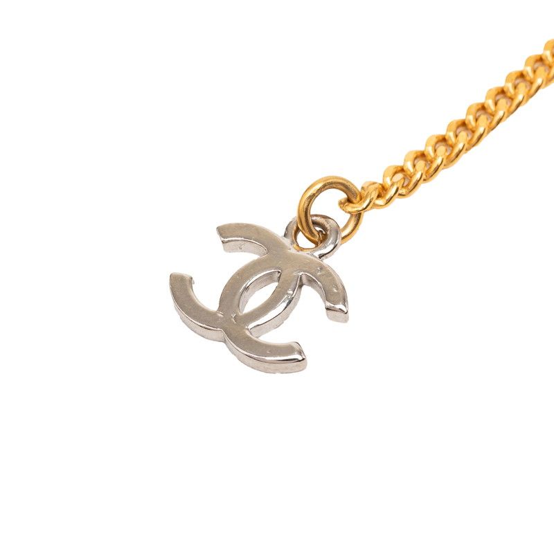 Chanel CC Logo Chain Belt Gold Silver Plated Metal