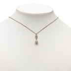 Chanel CC Logo Rhinestone Ball Motif Necklace Silver Metal — view 5