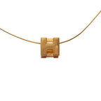 Hermes Cage de Ash Cube Necklace Gold Orange Plated Enamel — view 2