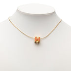 Hermes Cage de Ash Cube Necklace Gold Orange Plated Enamel — view 6