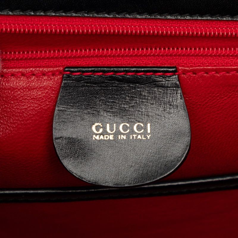 Gucci Bambu 2-Way Shoulder Bag 000 Black Calf — view 5