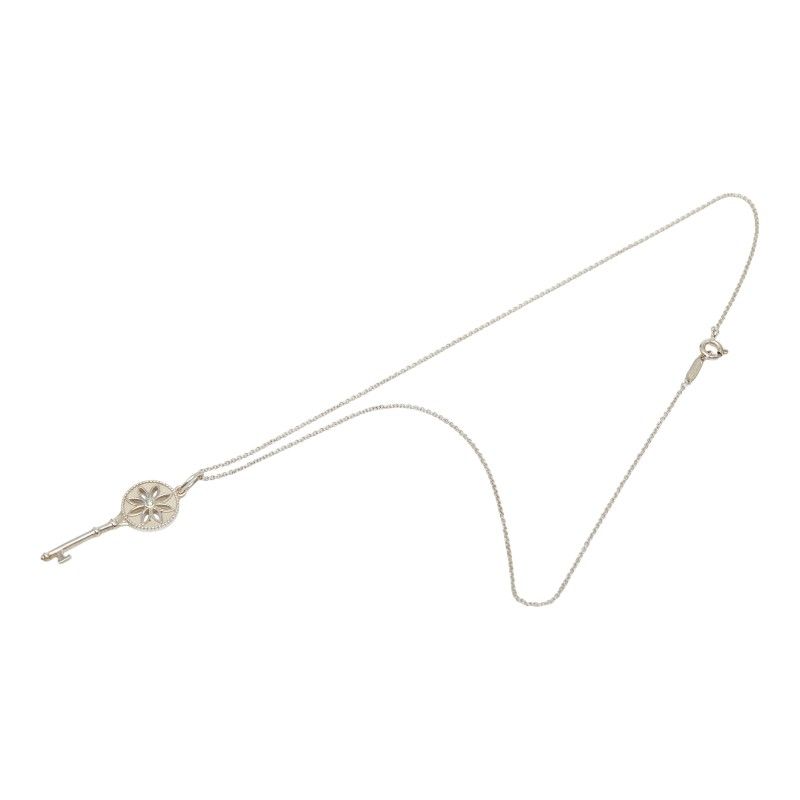 Tiffany & Co Daisy Key Diamond Necklace Silver — view 4