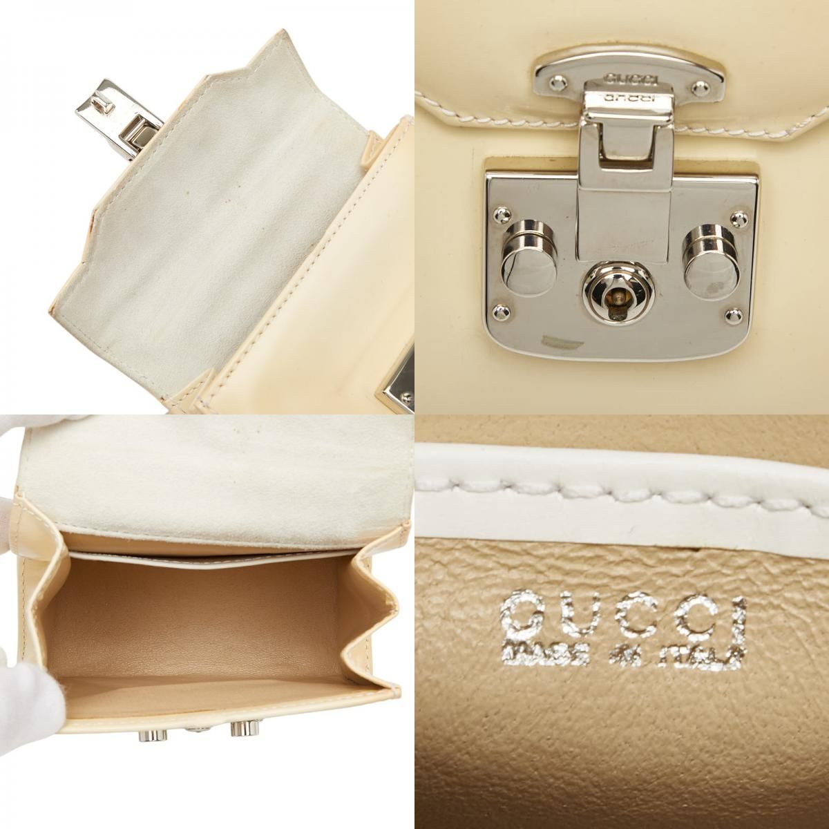 Gucci Vintage Ladylock Mini Crossbody Shoulder Bag 2-Way 002 Beige Leather — view 9