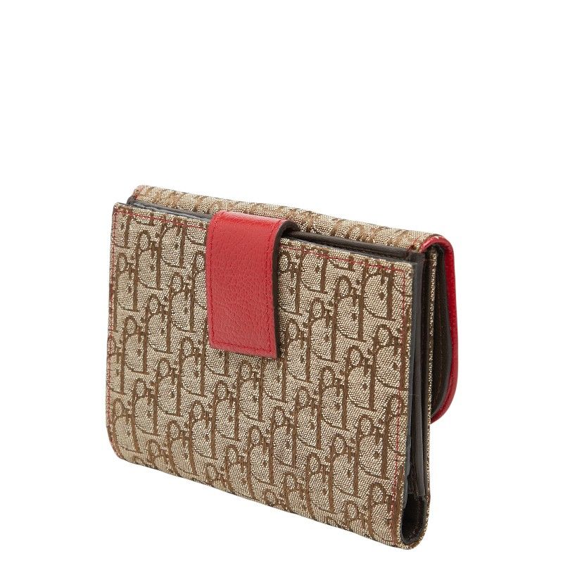 Dior Trotter Saddle Bifold Wallet Beige Multicolor Canvas Leather — view 2