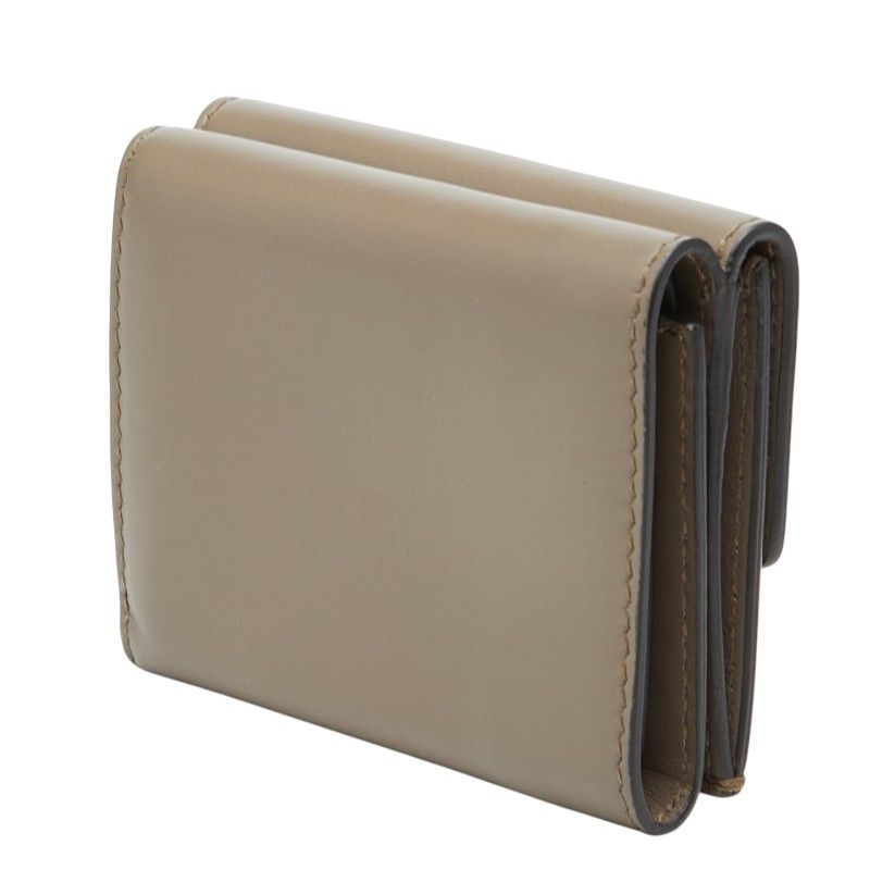 Fendi Trifold Wallet Compact Gray Leather — view 2