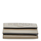 Fendi Trifold Wallet Compact Gray Leather — view 3