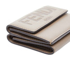Fendi Trifold Wallet Compact Gray Leather — view 5