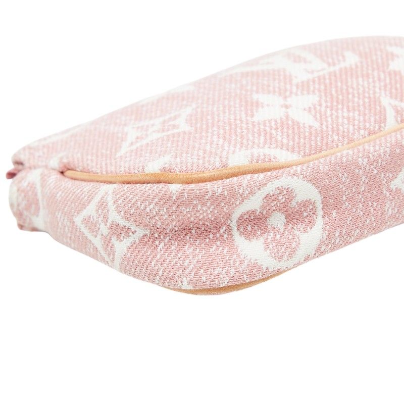 Louis Vuitton Monogram Jacquard Micro Pochette Case Pink White Denim 1 Pouch — view 5