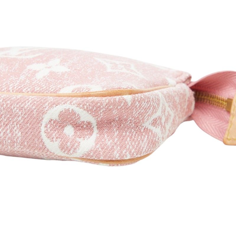 Louis Vuitton Monogram Jacquard Micro Pochette Case Pink White Denim 1 Pouch — view 4