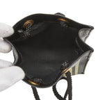 Fendi Fazzuolo Mini Handbag Black Yellow Leather — view 8