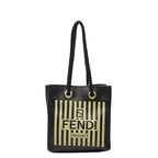 Fendi Fazzuolo Mini Handbag Black Yellow Leather