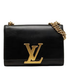 Louis Vuitton Pochette e Chain Shoulder Bag Noir Black Leather