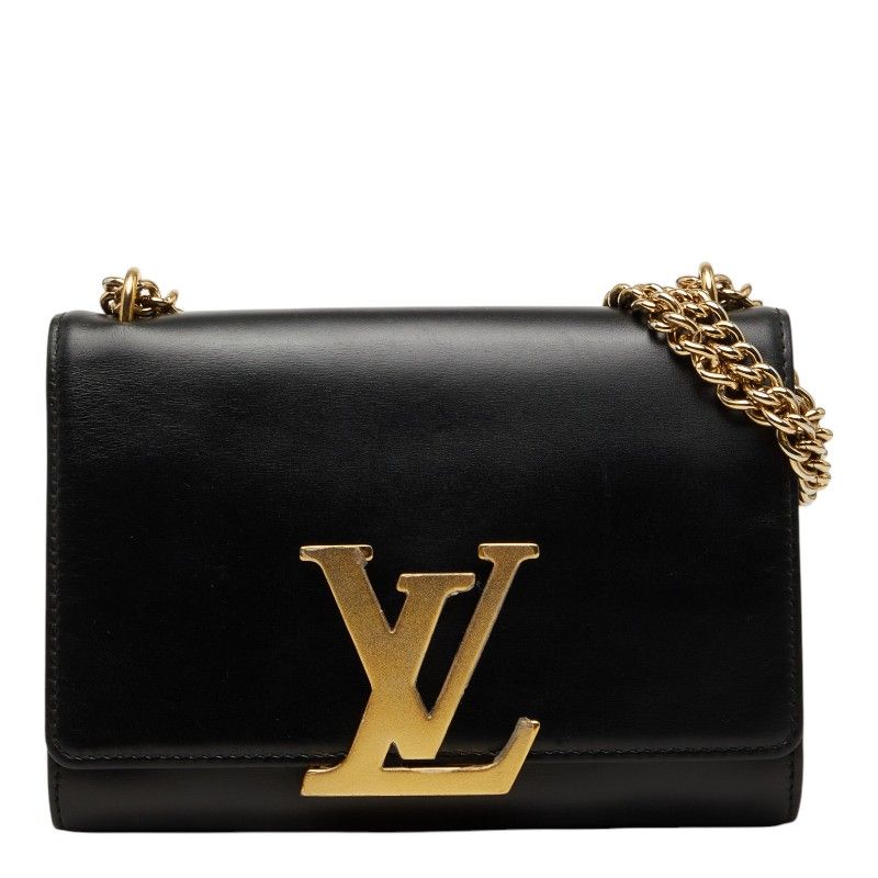 Louis Vuitton Pochette e Chain Shoulder Bag Noir Black Leather