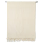 Hermes Logo Embroidery Cashmere Fringe Scarf — view 3