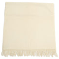 Hermes Logo Embroidery Cashmere Fringe Scarf