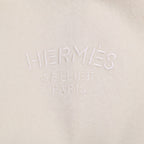 Hermes Logo Embroidery Cashmere Fringe Scarf — view 4