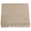 Hermes Logo Embroidery Cashmere Fringe Scarf