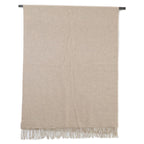 Hermes Logo Embroidery Cashmere Fringe Scarf — view 3