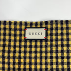 Gucci Check Wolf Embroidery Fringe Scarf — view 2