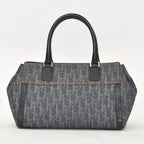 Dior Flight Line Trotter Handbag Gray Orange Denim Leather — view 3