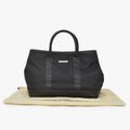 Saint Laurent Black Tote Bag Calfskin Silver