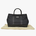 Saint Laurent Black Tote Bag Calfskin Silver