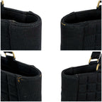 Chanel Choco Bar CC Logo Mini Tote Cotton Canvas Black Shoulder — view 5