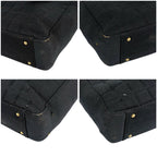 Chanel Choco Bar CC Logo Mini Tote Cotton Canvas Black Shoulder — view 6
