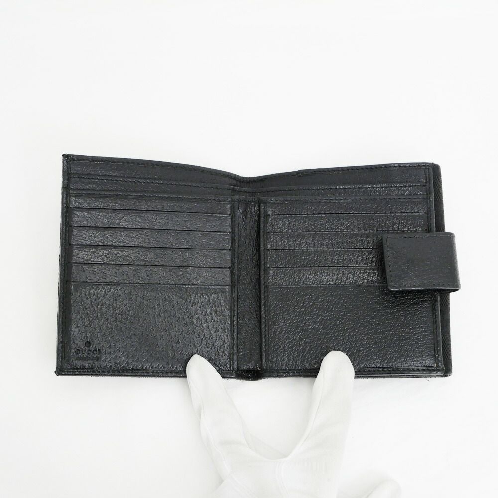 Gucci Hook Bifold Wallet GG Canvas Black Compact — view 5