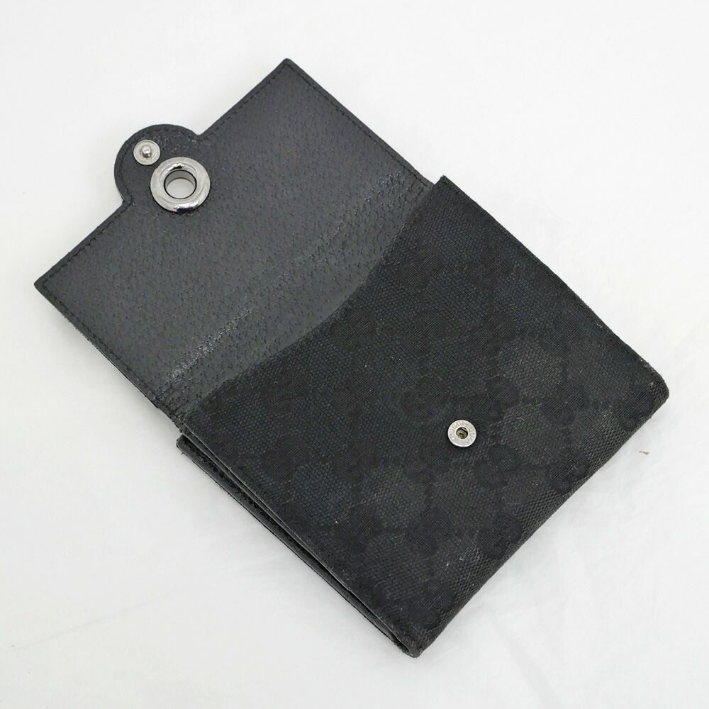 Gucci Hook Bifold Wallet GG Canvas Black Compact — view 6