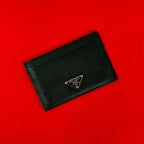 Prada Saffiano Leather Card Case Business Holder Black