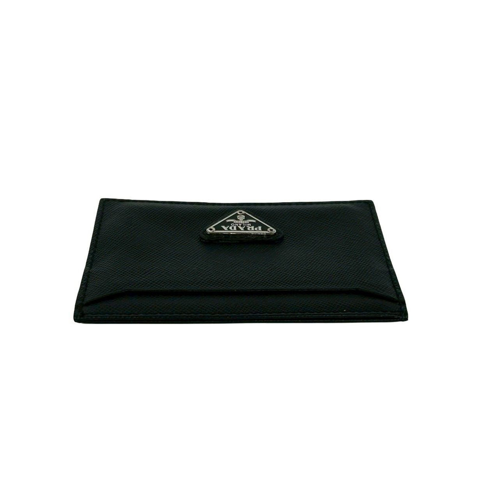 Prada Saffiano Leather Card Case Business Holder Black — view 3