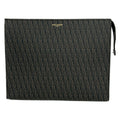 Saint Laurent Paris Clutch Classic Toile Monogram Dark Brown Black