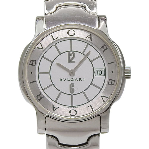 Bvlgari Solo Tempo Stainless Steel Kuo Analog Display White Dial Watch