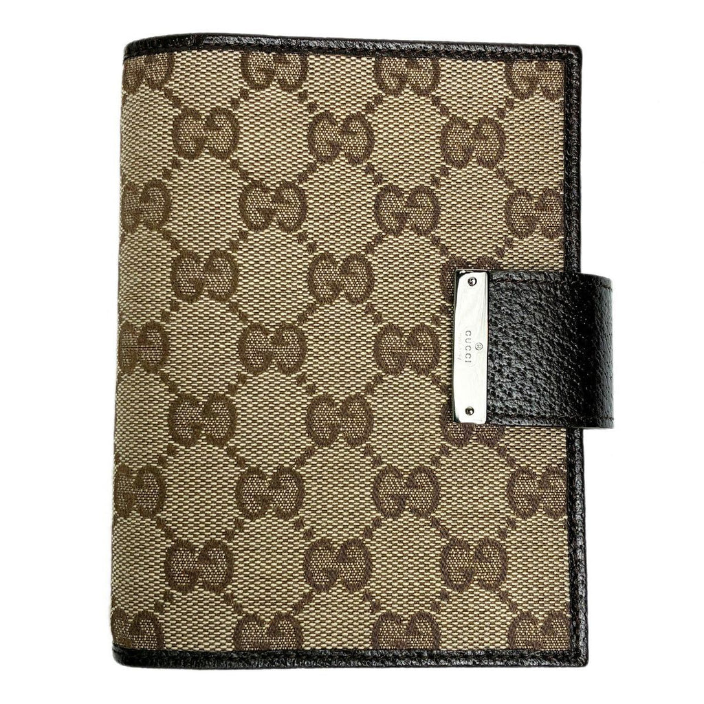 Gucci GG Canvas Agenda Notebook 6 Holes Leather