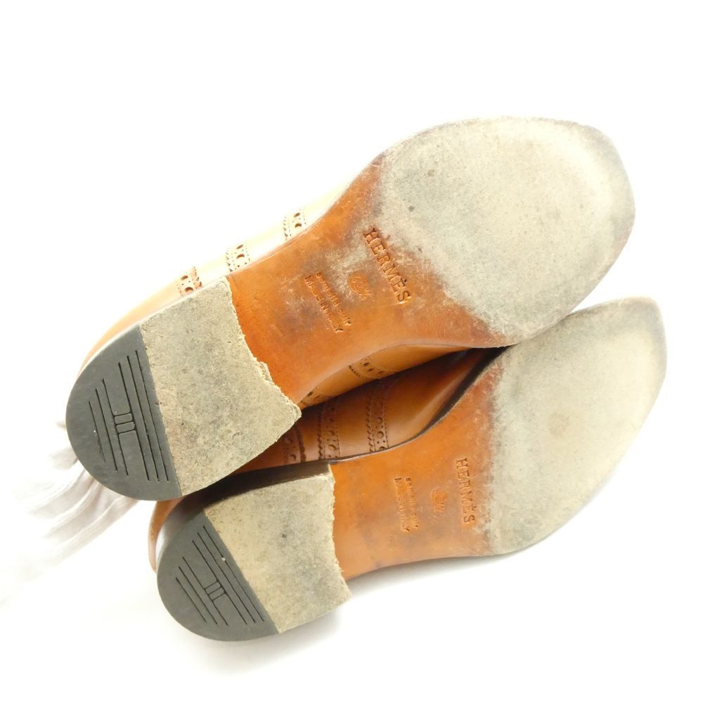 Hermes Oxford Shoes Leather Business Camel — view 4