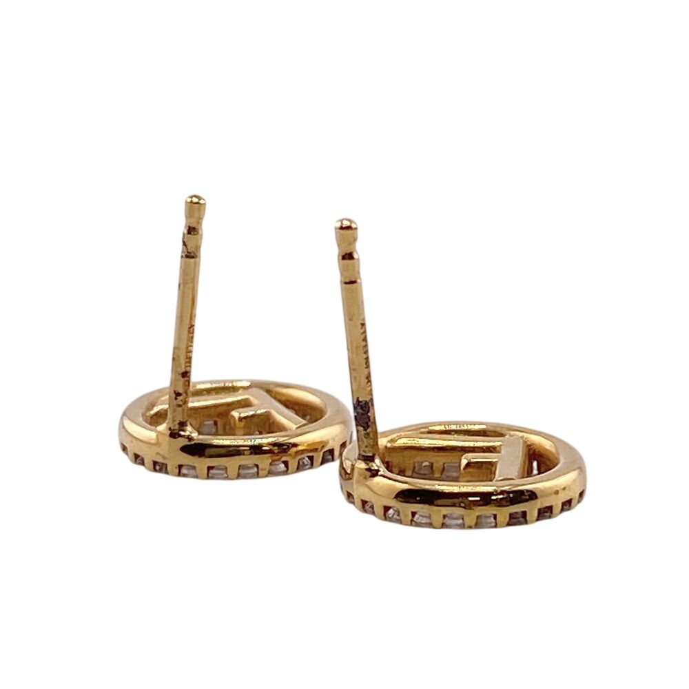 Fendi Rhinestone Earrings Gold — view 6