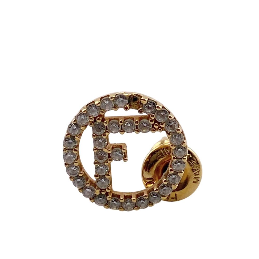 Fendi Rhinestone Earrings Gold — view 4