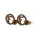 Fendi Rhinestone Earrings Gold