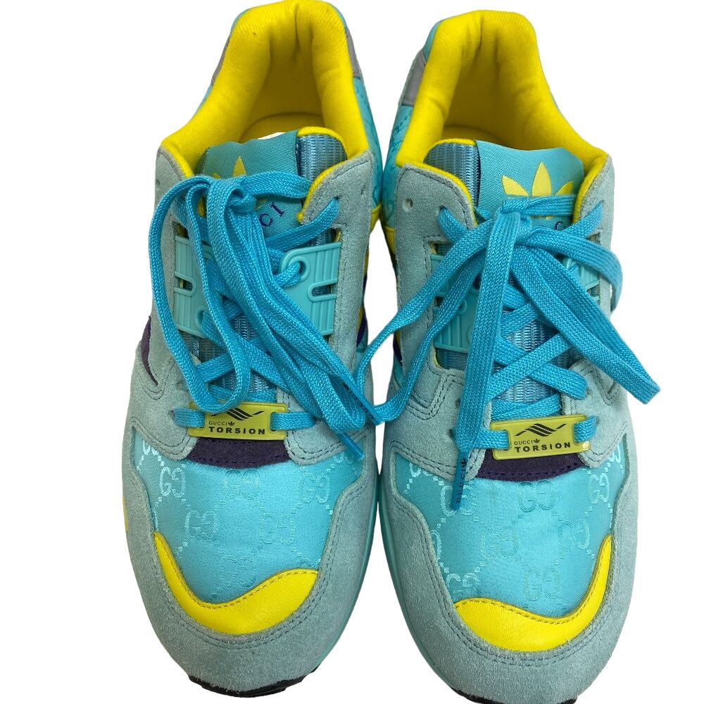 Gucci Adidas Torsion Suede Sneakers Light Blue — view 2