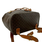 Celine Vintage Macadam Blason Pattern Leather Backpack Brown — view 7