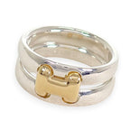 Hermes Olympe Actual Ring Vintage 18k Gold 925 Sterling Silver