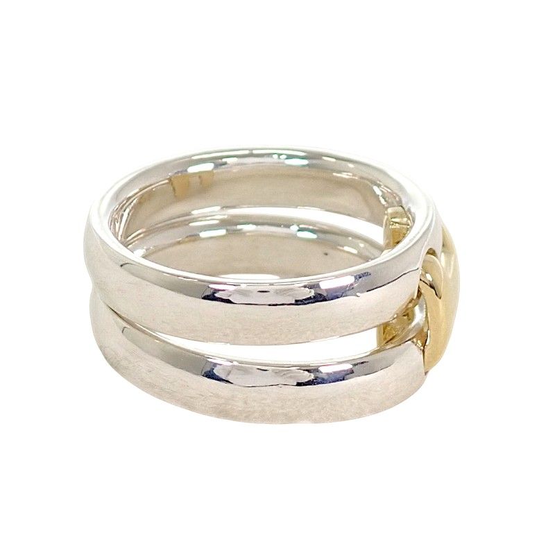 Hermes Olympe Actual Ring Vintage 18k Gold 925 Sterling Silver