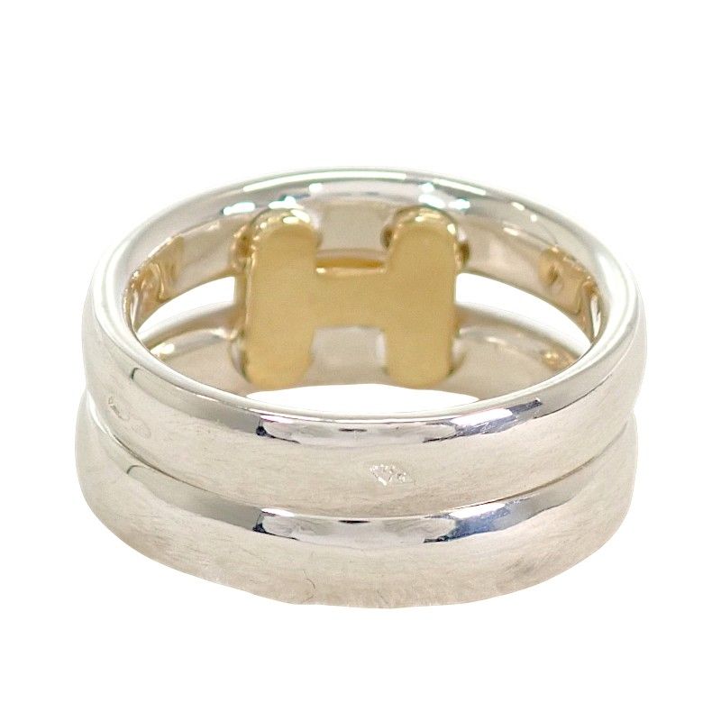 Hermes Olympe Actual Ring Vintage 18k Gold 925 Sterling Silver