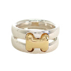 Hermes Olympe Actual Ring Vintage 18k Gold 925 Sterling Silver