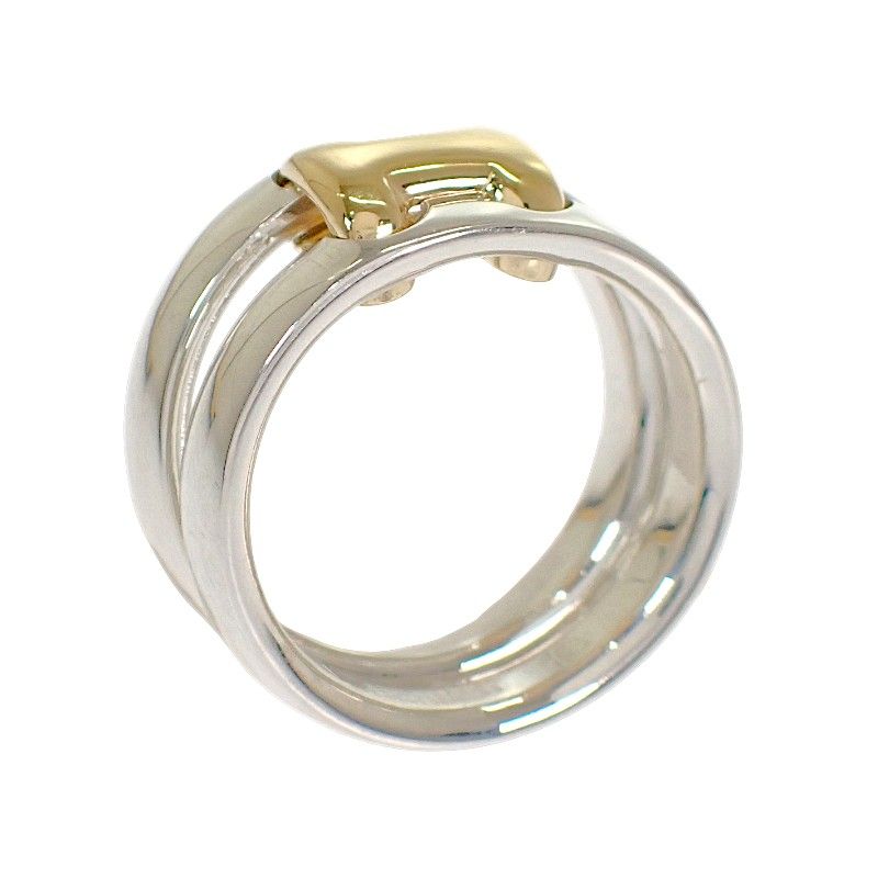 Hermes Olympe Actual Ring Vintage 18k Gold 925 Sterling Silver