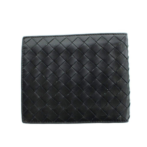 Bottega Veneta Bifold Wallet Leather Intrecciato Logo Black — view 2