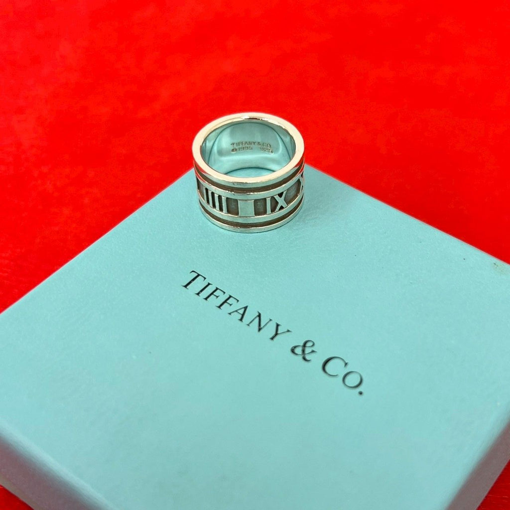 Tiffany & Co Vintage Wide Atlas Ring 925 Sterling Silver