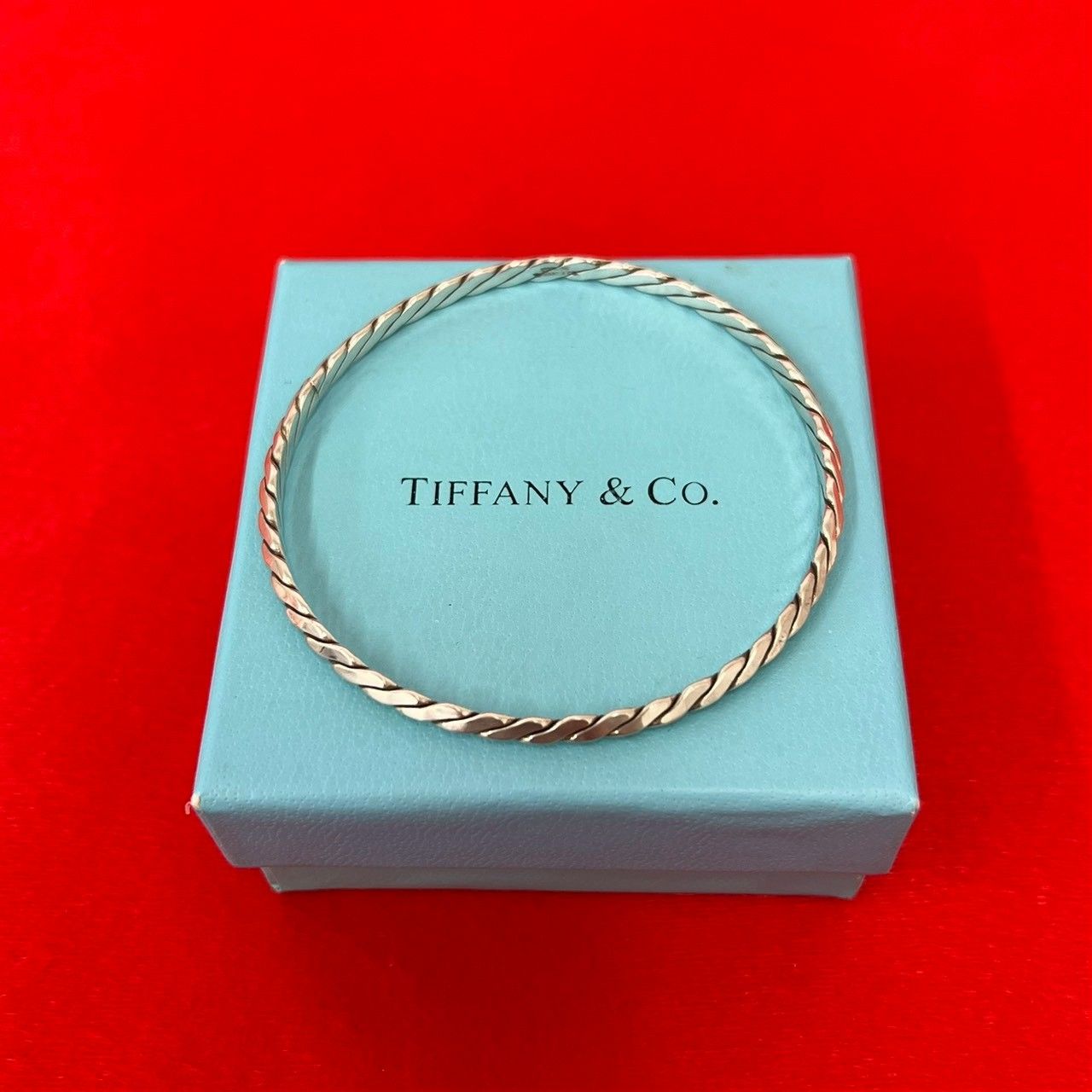 Tiffany & Co Vintage Twist Bangle 925 Sterling Silver Bracelet