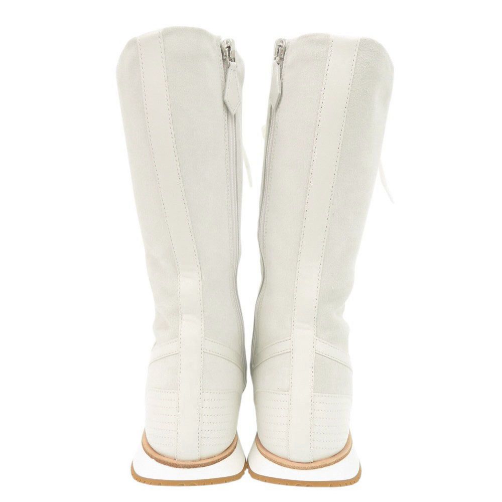 Hermes Lace Up 38 Vaubera Nappa White Sneakers High Cut Boots — view 4